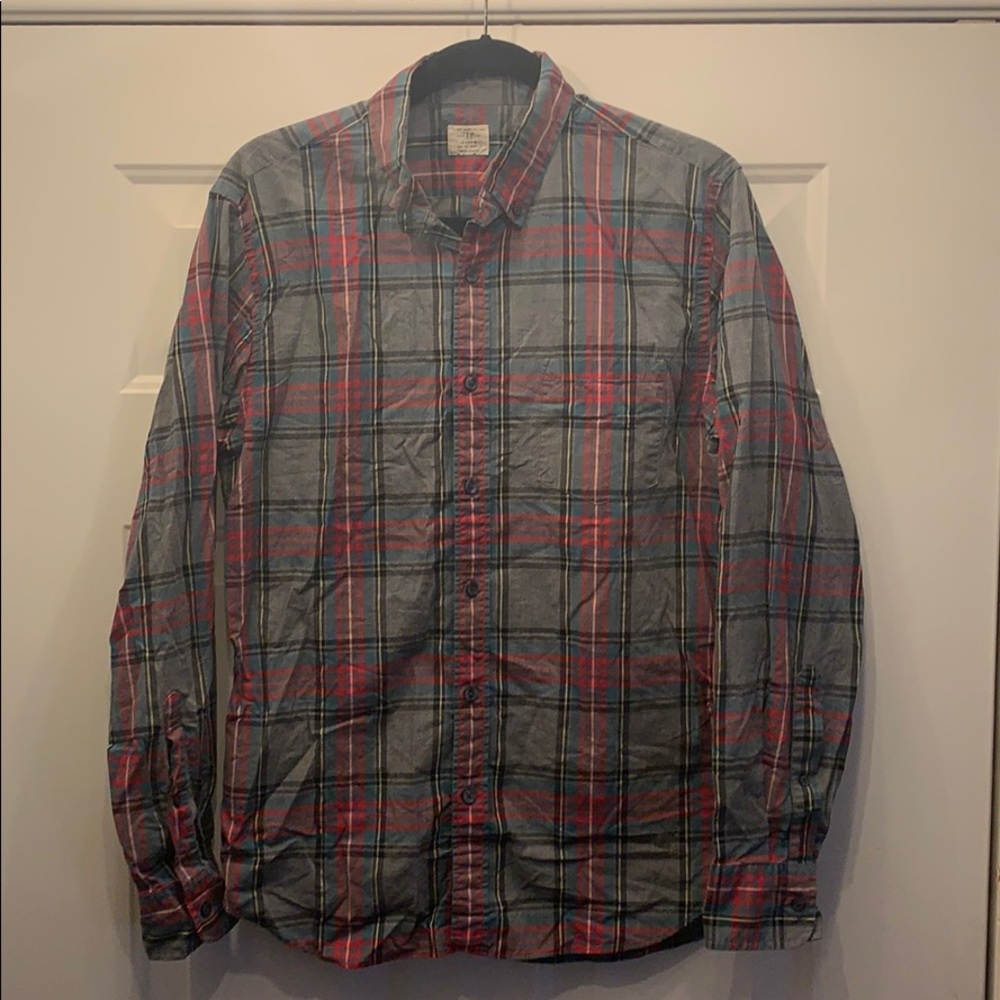 J Crew long sleeve, plaid, button down